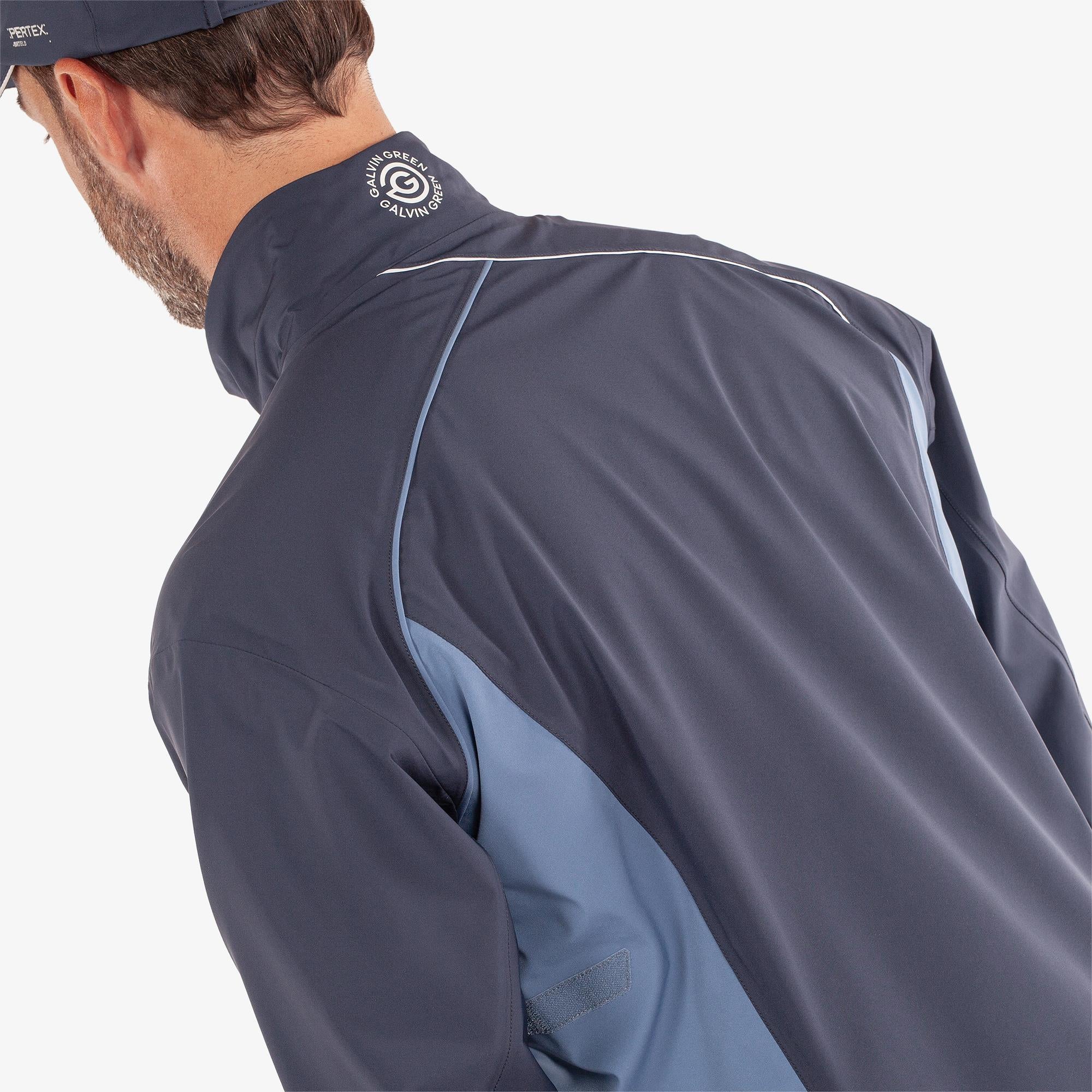 Galvin Green Ames Dryvr Pertex Mens Waterproof Golf Jacket Navy/Moonlight Blue